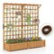 3-in-1 Raised Garden Bed with Fir Wood Frame Trellis Support and Efficient Drainage System